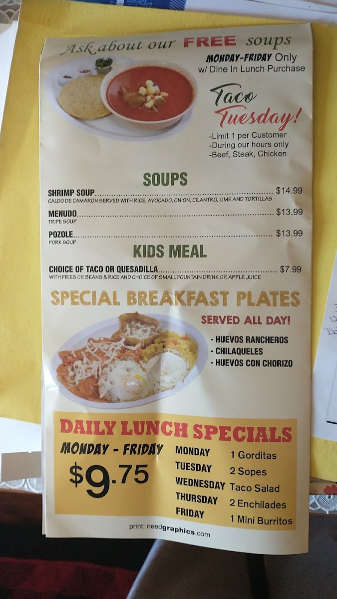 El Hogar Mexican Restaurant Menu - Image 3